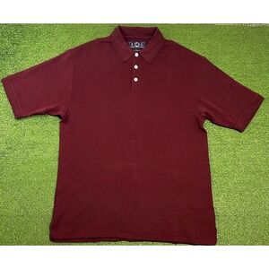 Vintage Silk Golf Polo LG Maroon 80s FORE Cotton‎ Knit Performance Shirt